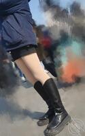 校园跟拍光腿神器长靴女大（露脸）0