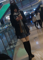 原创抄底 抄底高颜值jk过膝袜少女1