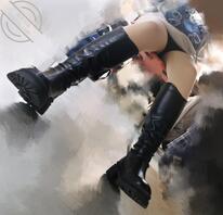 桌底偷拍长靴母狗女学生美腿1